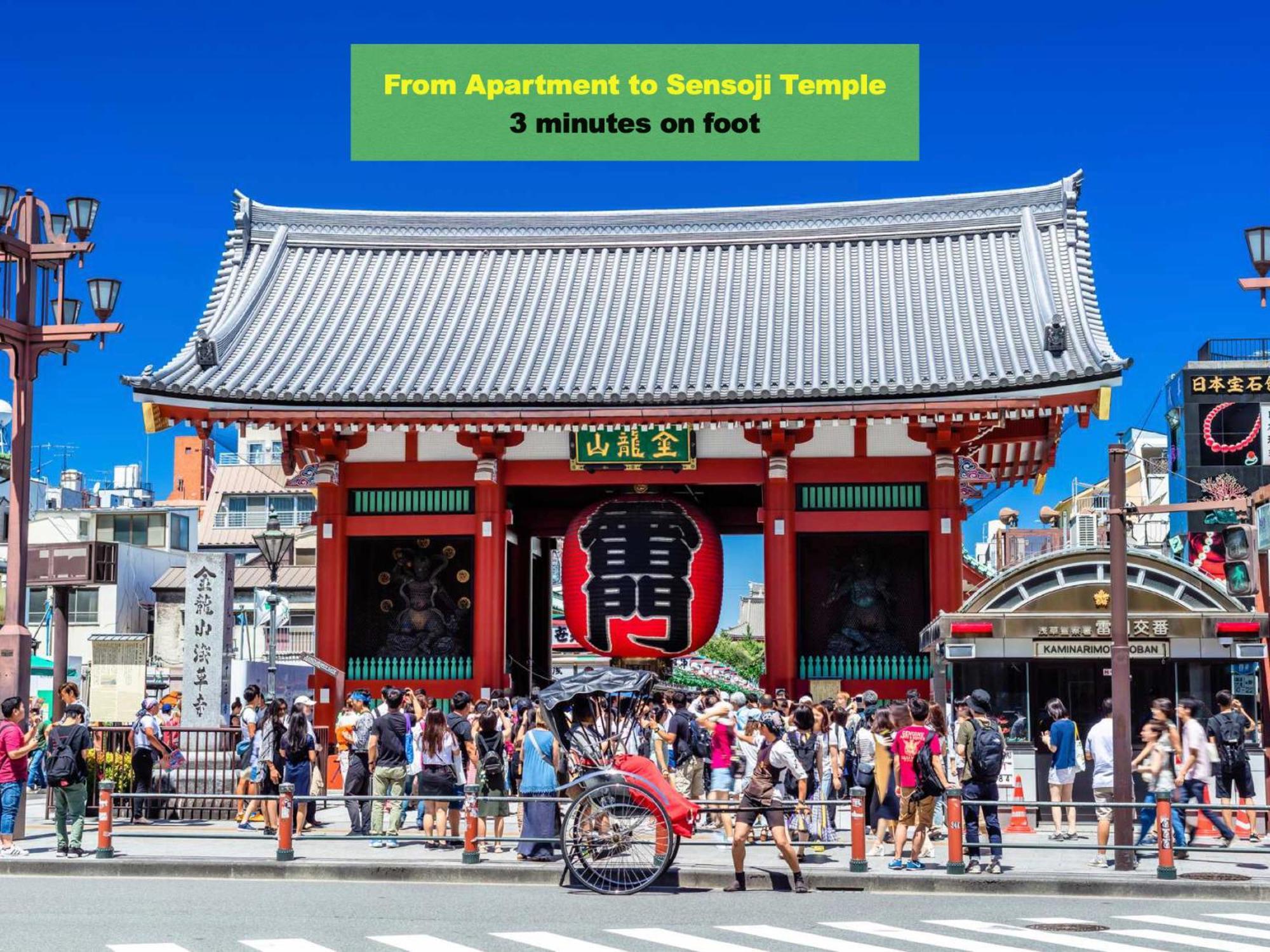 Apartamento 浅草寺3分｜浅草駅6分｜開放的｜畳寝室｜2-6人｜成田&羽田空港直通 Tokio Exterior foto